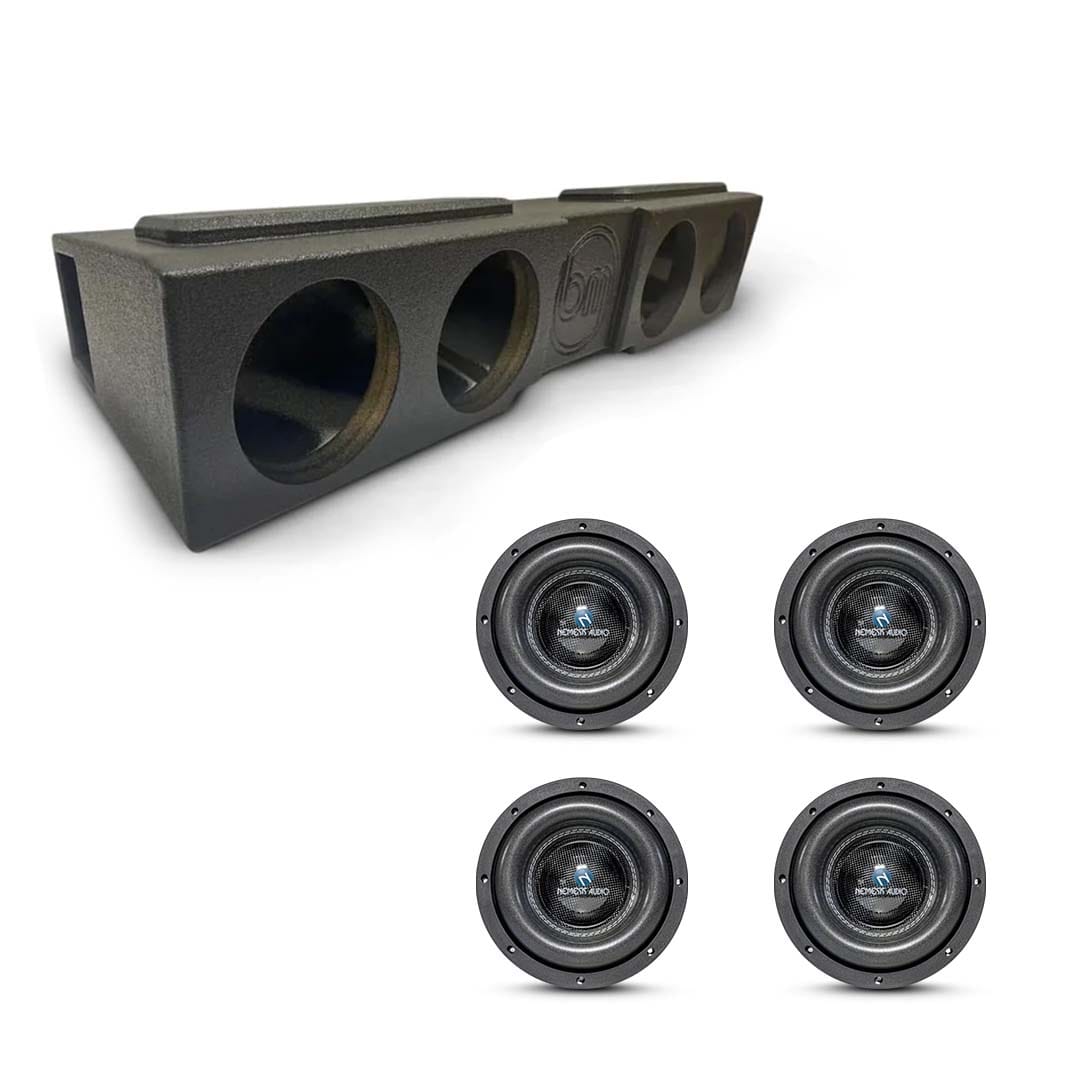 (4) Nemesis Audio NA-8H v.3 900W RMS & Chevy Crew Cab 07-18 Quad 8" Subwoofer Bass Combo