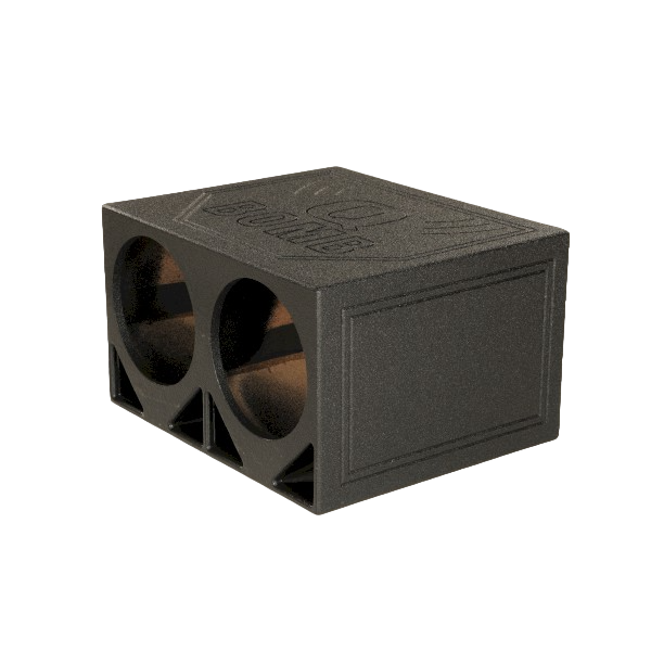 QPower QBOMB12TB Dual 12" Triangle Ported Speaker Box with Durable Bed Liner Spray