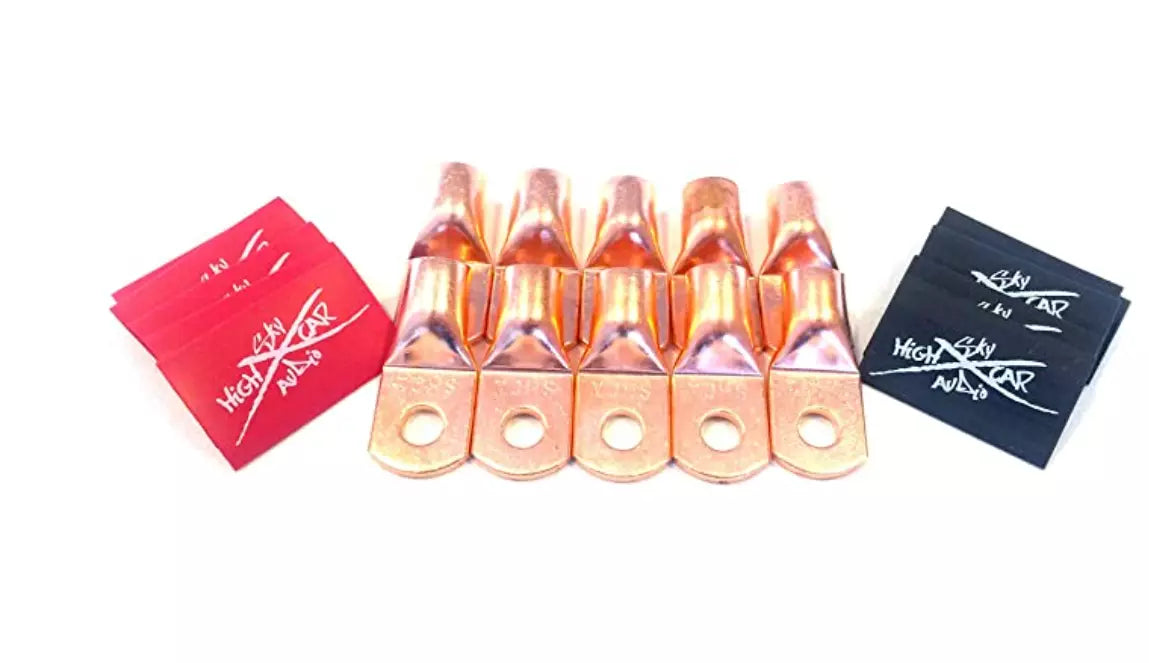 Sky High Car Audio 0G Copper Ring Terminals (10 Pieces)