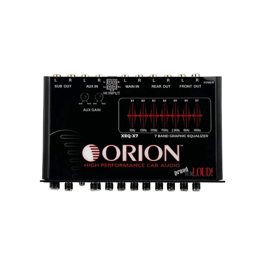 Orion XEQ-X7 7-Band Graphic Equalizer w/ Front AUX Input