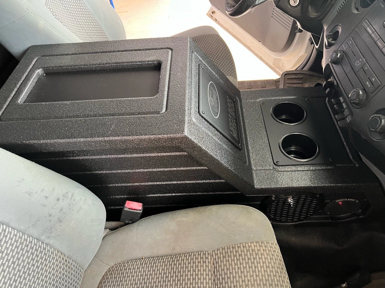 Center Console Enclosure Box Ford F-250 2008-2016 Ported 12"