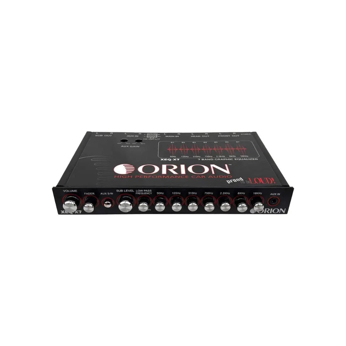 Orion XEQ-X7 7-Band Graphic Equalizer w/ Front AUX Input