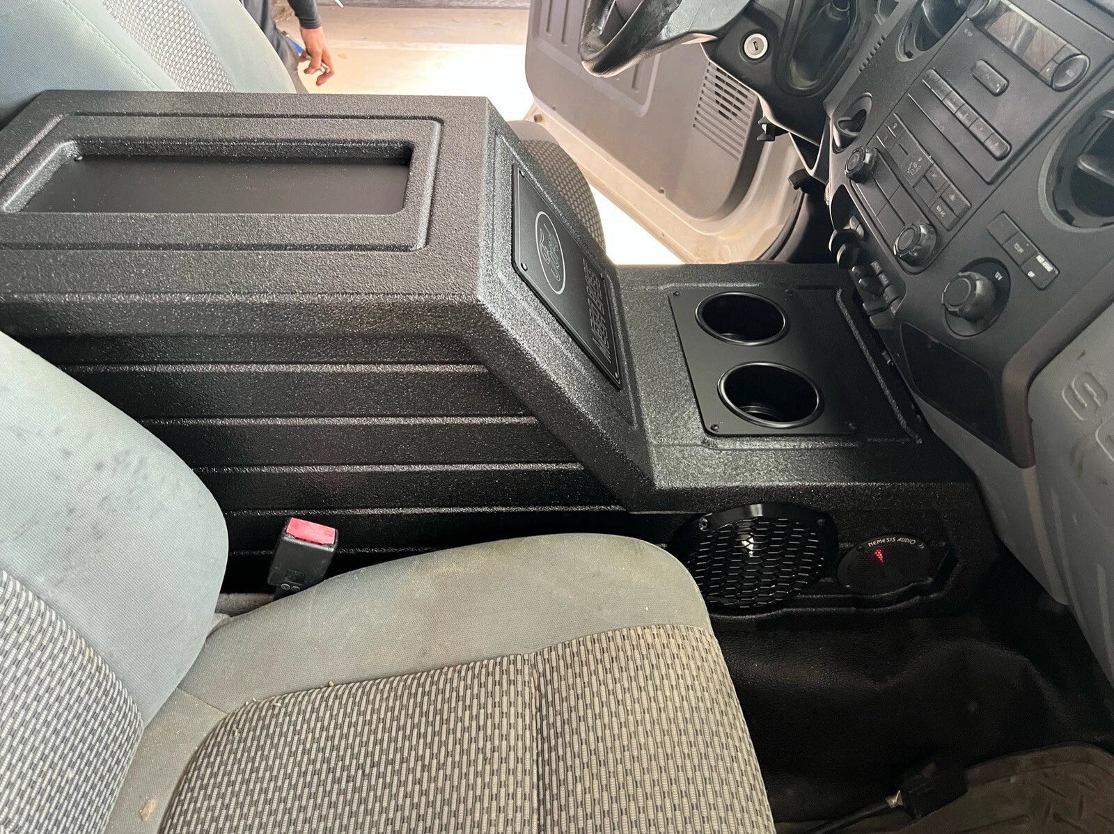 Center Console Enclosure Box Ford F-250 2008-2016 Ported 12"