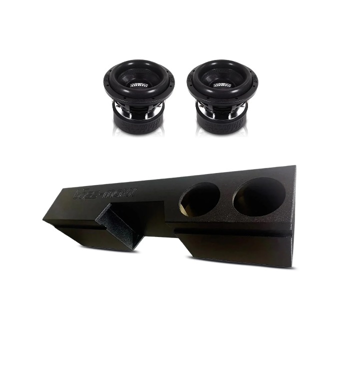 (2) Sundown SA8 v3 & Chevy Extended Cab 99-06 Dual 8" Subwoofer Box Combo