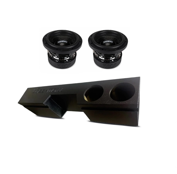 (2) Sundown Audio M8 & Chevy Extended Cab 99-06 Dual 8" Subwoofer Box Combo