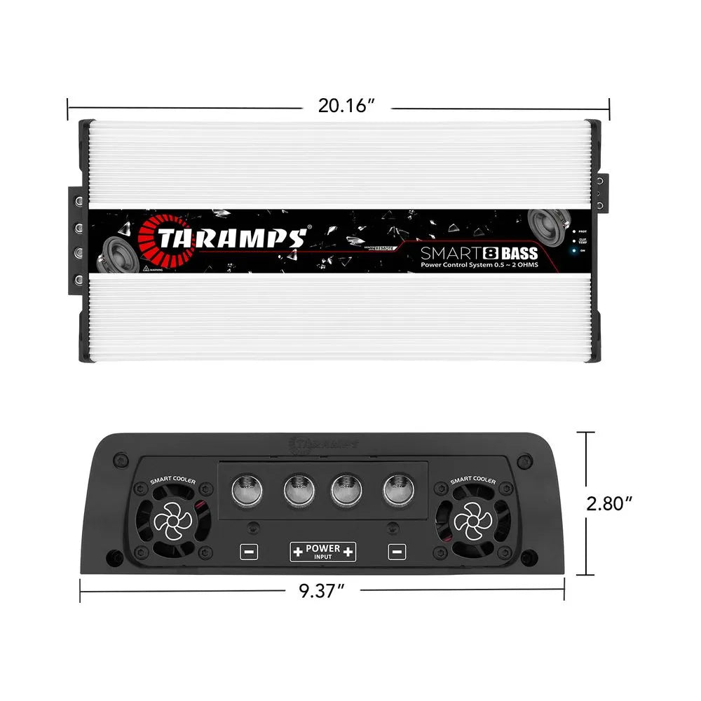 Taramps Smart 8 Bass | 8000W RMS Monoblock Amplifier 0.5-Ohm~2-Ohm