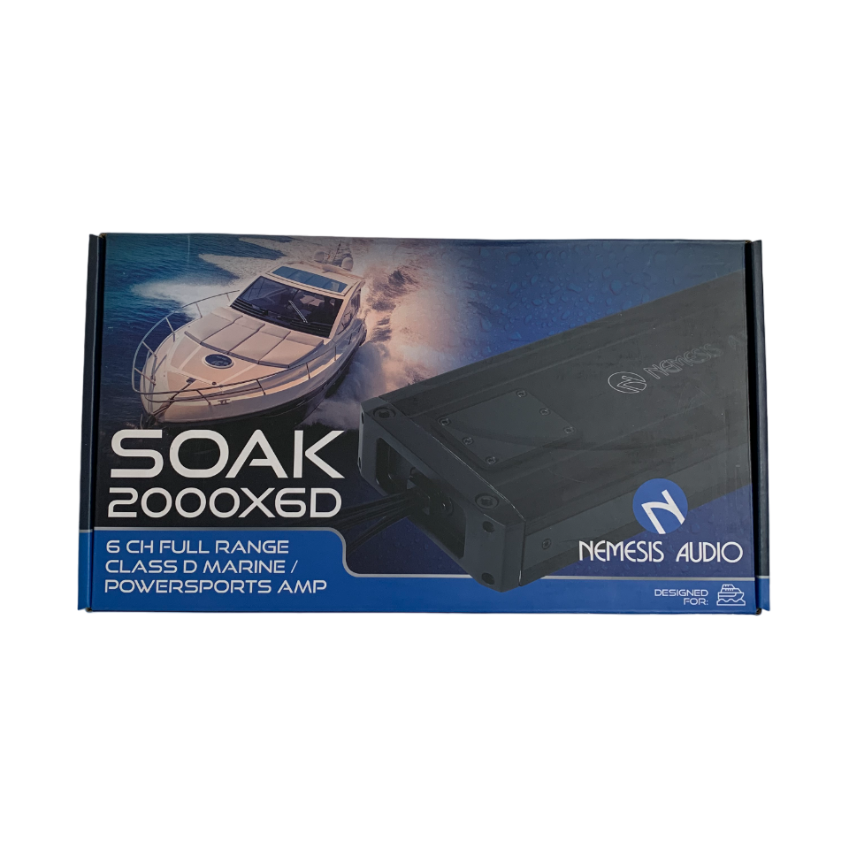 Nemesis Audio SOAK-2000X6D Class D 6-Channel Full Range Marine Powersp Nemesis Audio SOAK-2000X6D Class D 6-Channel Full Range Marine Powersp