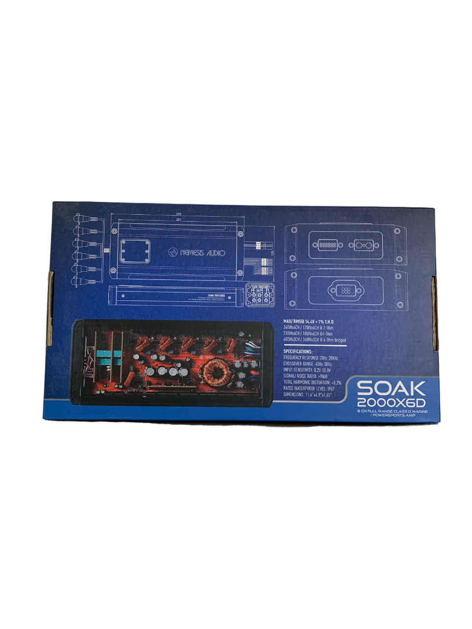 Nemesis Audio SOAK-2000X6D 6-Channel Full Range Class D Marine Powersports Amplifier