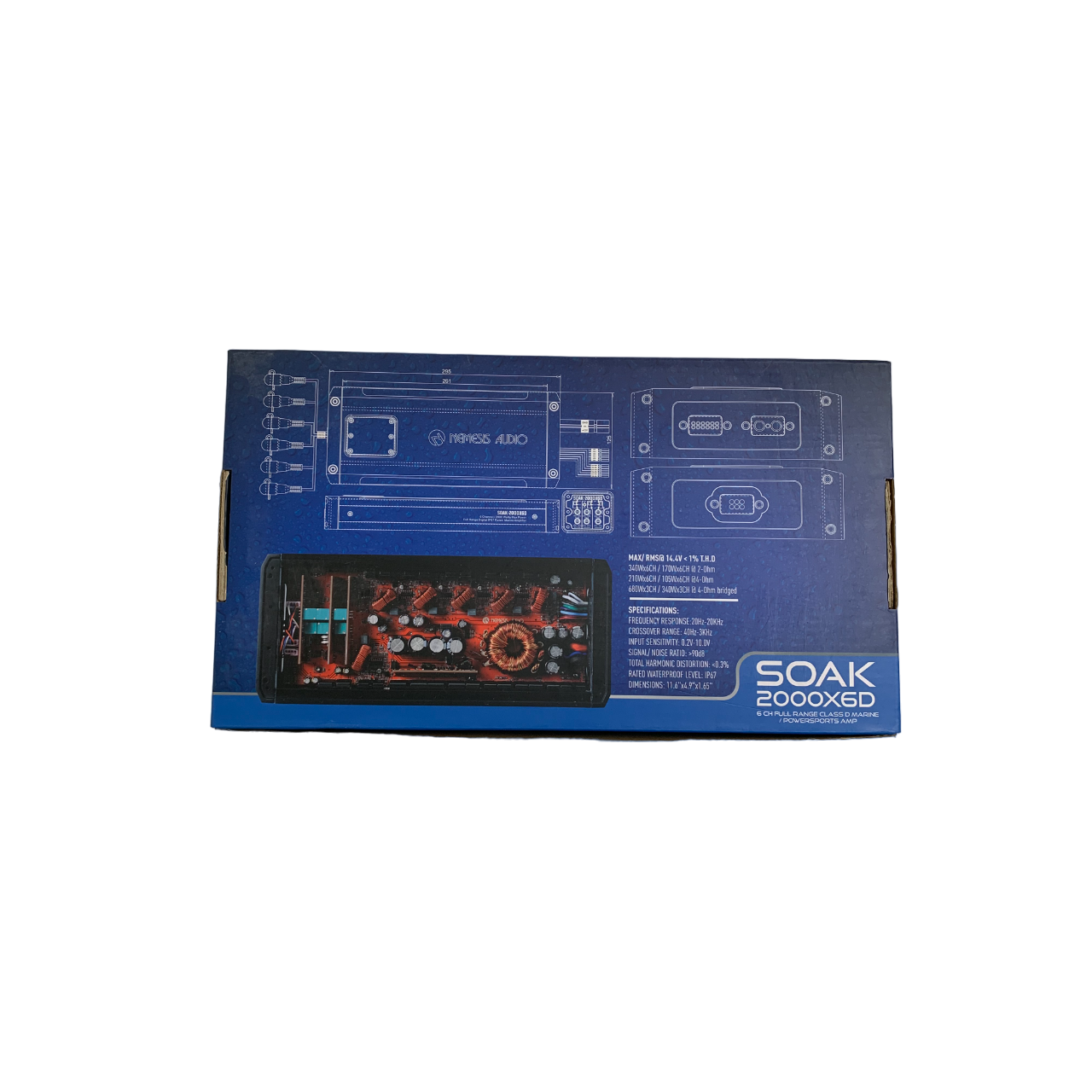 Nemesis Audio SOAK-2000X6D Class D 6-Channel Full Range Marine Powersports Amplifier