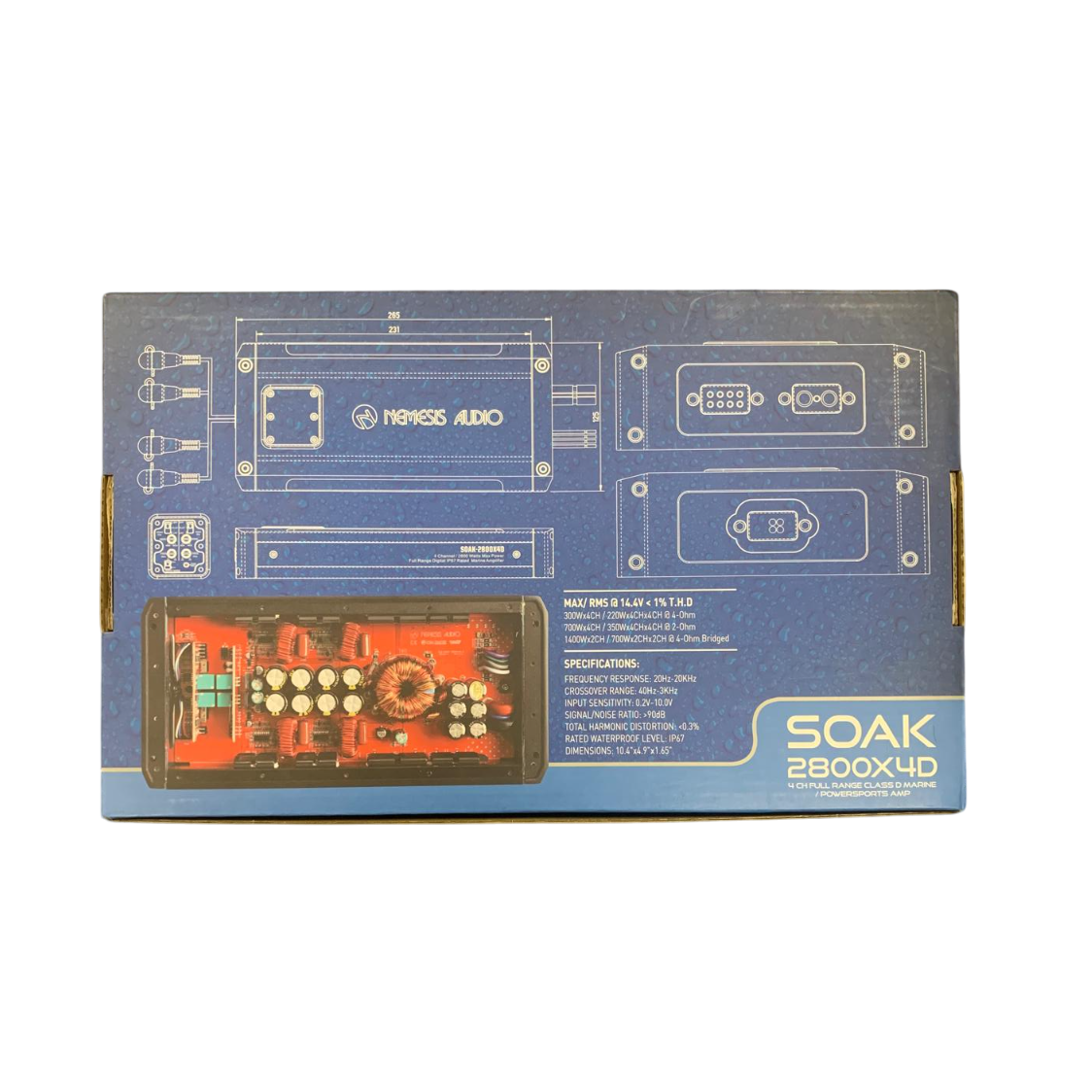 Nemesis Audio SOAK-2800X4D 4-Channel Marine Amplifier