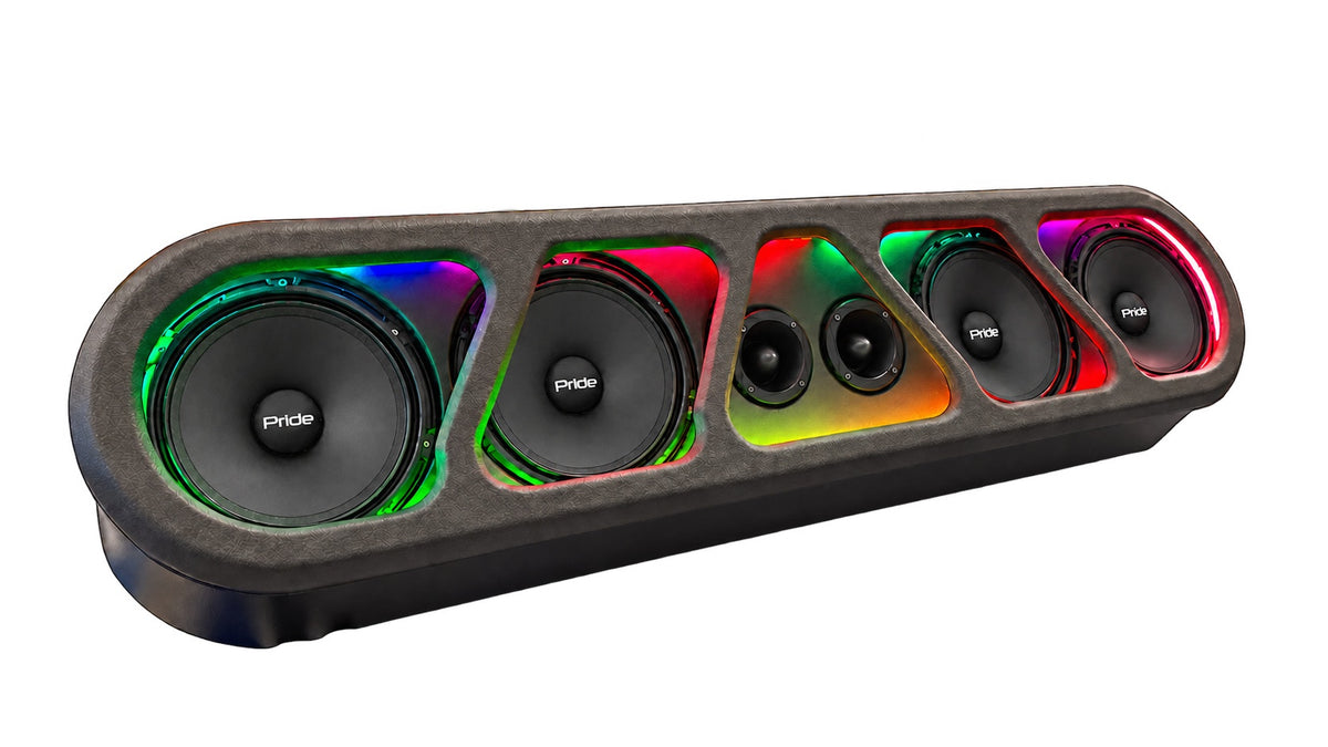 (4) Pride Solo 300 Speaker Rack Bundle w/ Beauty Panel & LEDs
