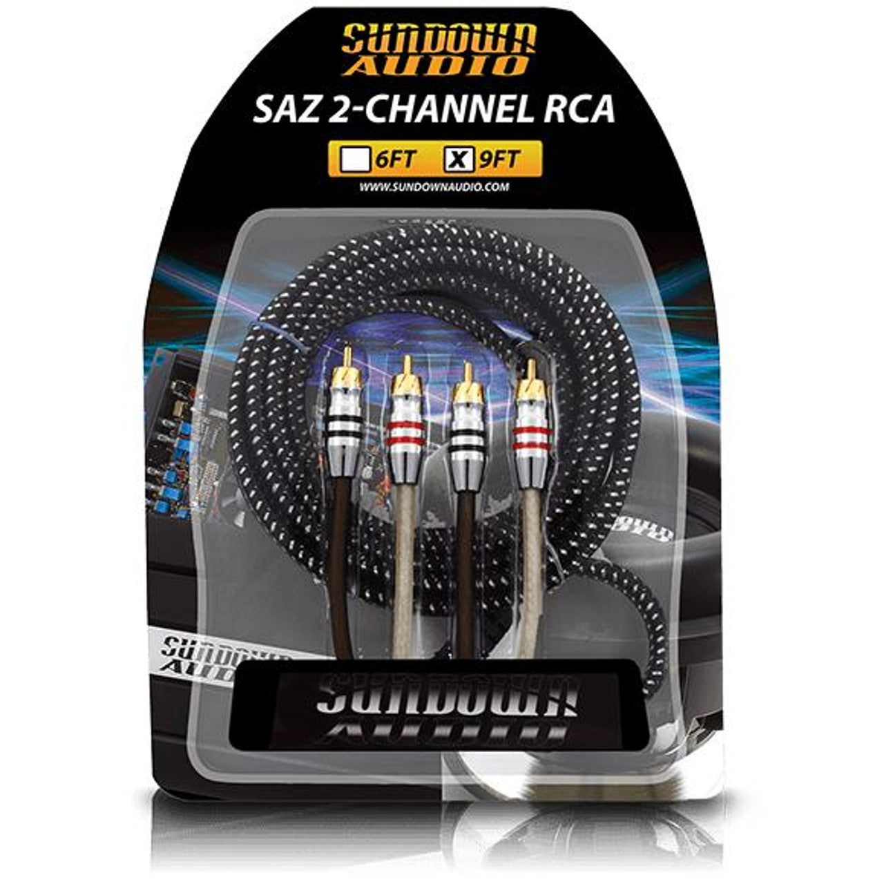 Sundown Audio SAZ2CH - 9FT 2 Channel RCA Interconnects