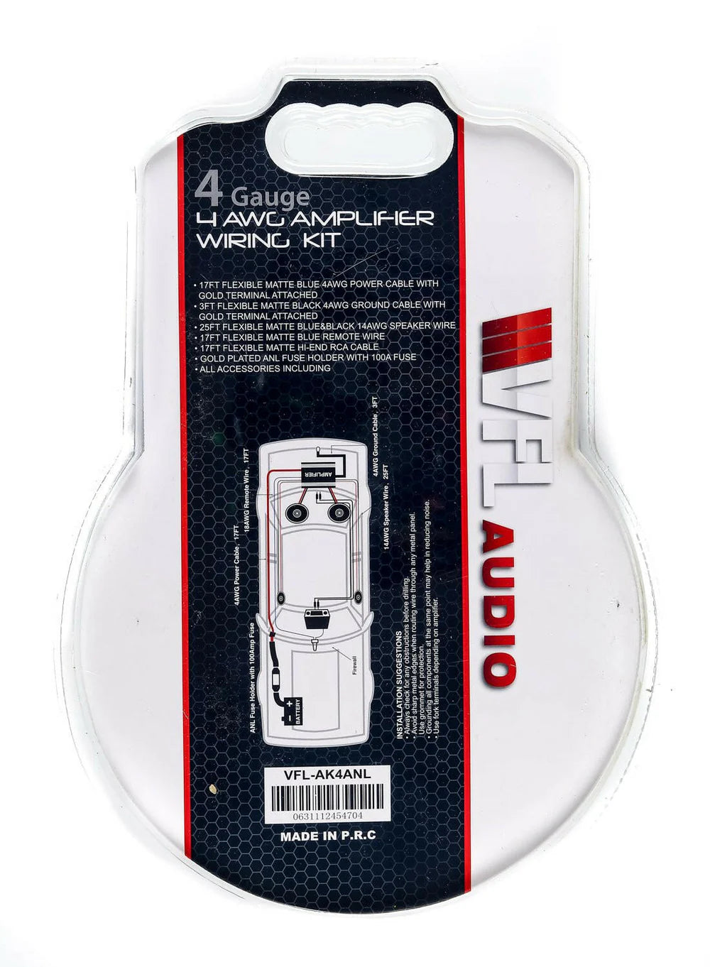 American Bass VFL 4 Gauge 100% OFC Amplifier Kit