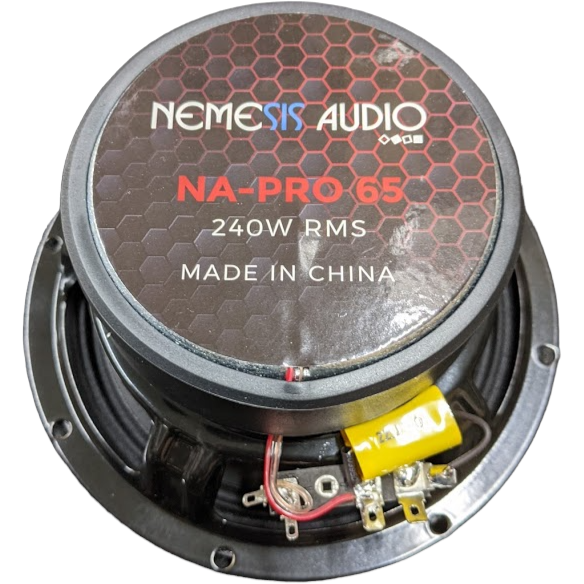 Nemesis Audio NA-PRO6.5 6.5" Midrange Loudspeaker with Built-in Bullet Tweeter 240 Watts 4-Ohm (Single)