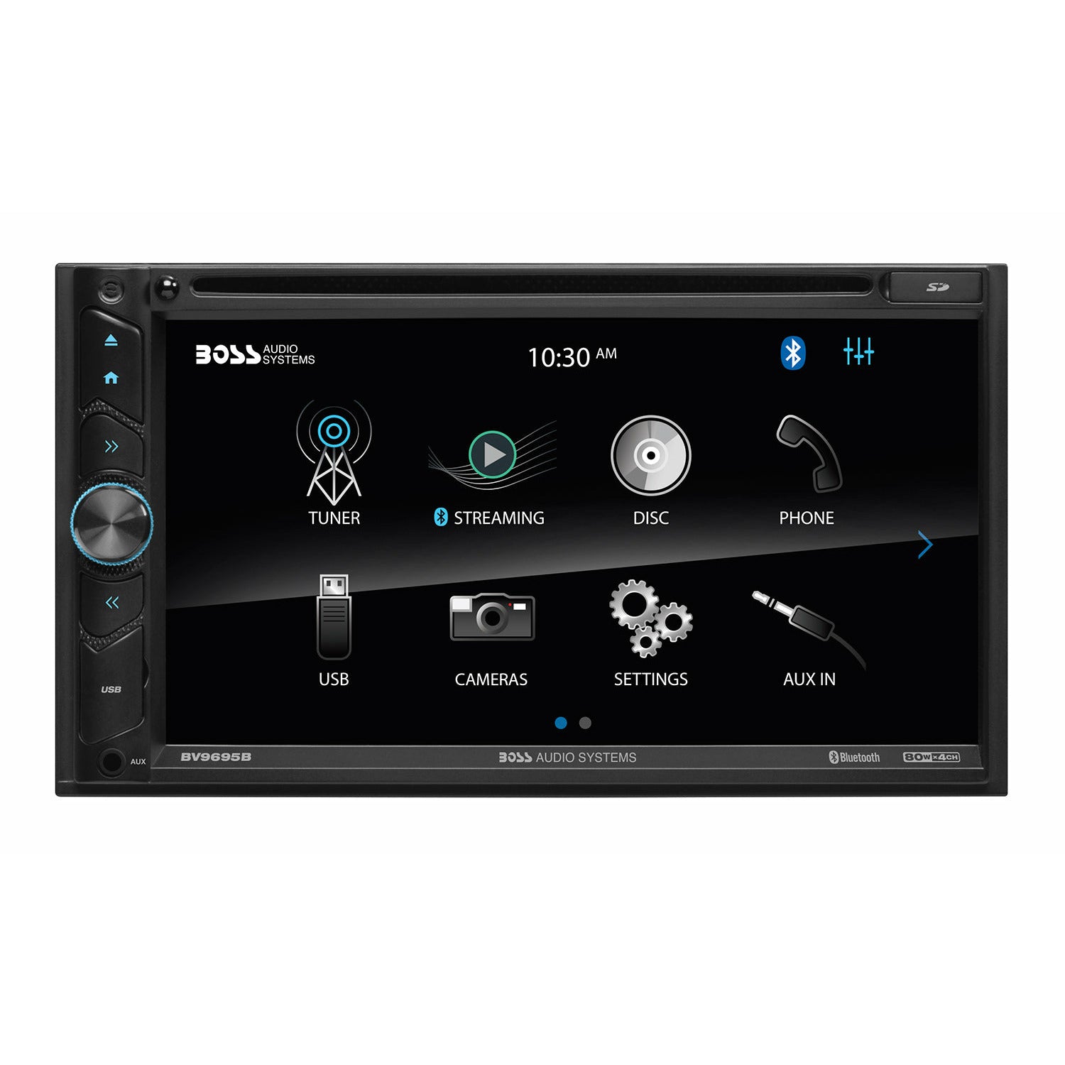 Boss BVB9695RC 6.95" Double-Din Head Unit Digital Media Receiver Mech-Less Player With Bluetooth + Top License Plate Backup Camera