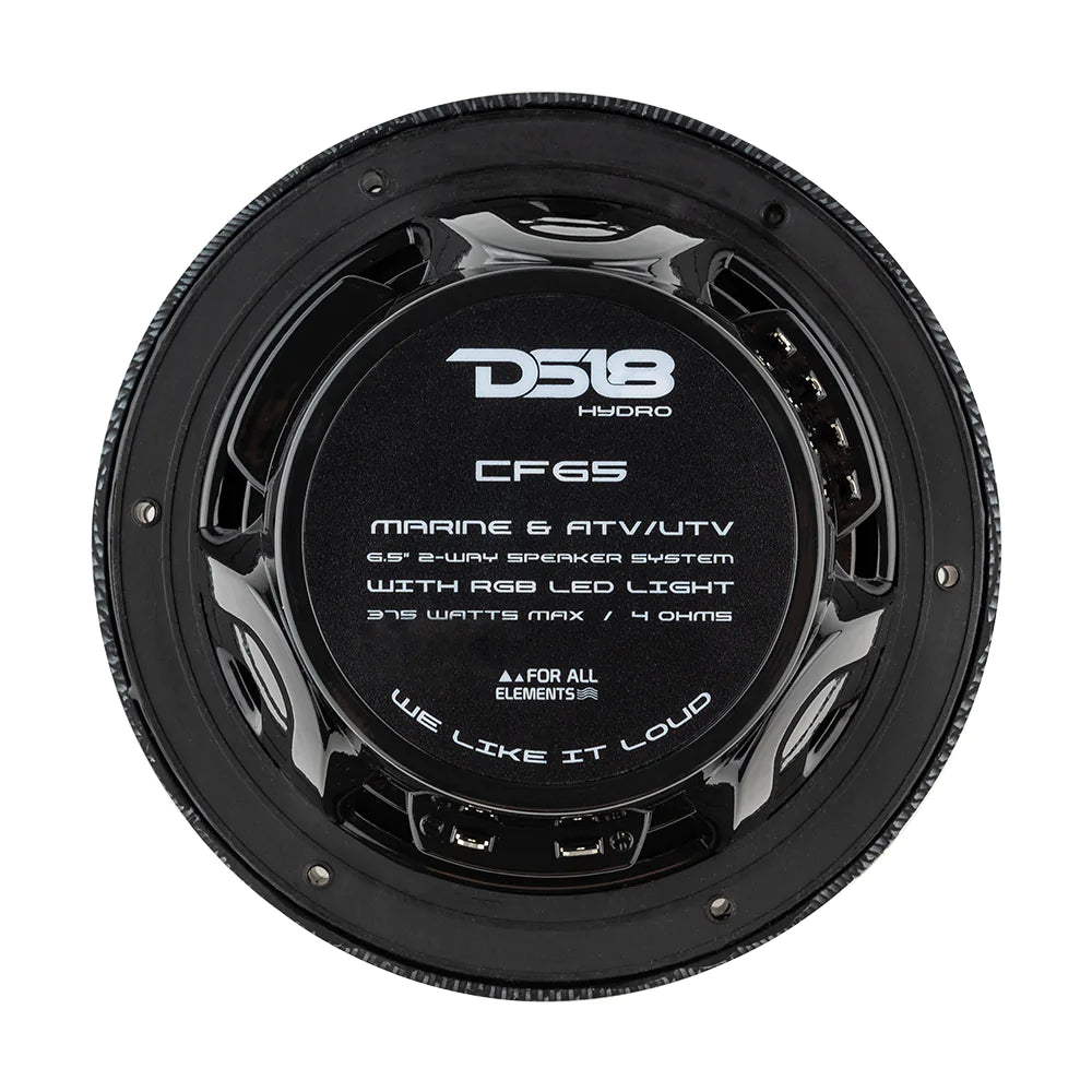 DS18 CF-65 HYDRO 6.5" 2-Way Marine Speakers with Integrated RGB LED Li