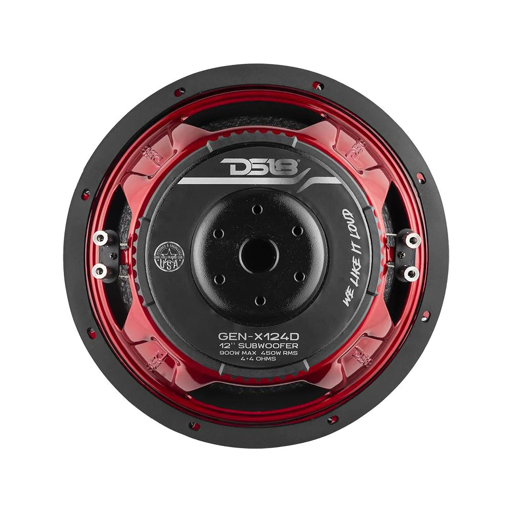 DS18 GEN-X124D 12" Car Subwoofer 900 Watts DVC 4-Ohm