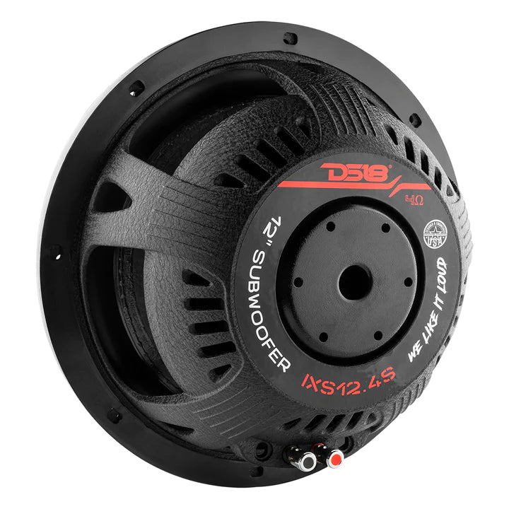 DS18 IXS12.4S 12" Car Subwoofer 1600 Watts SVC 4-Ohm Shallow Mount