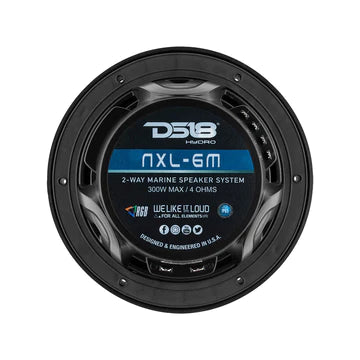 DS18 HYDRO NXL-6M/BK 6.5" 2-Way Marine Water Resistant Speakers with Integrated RGB LED Lights 300 Watts - Black (Pair)