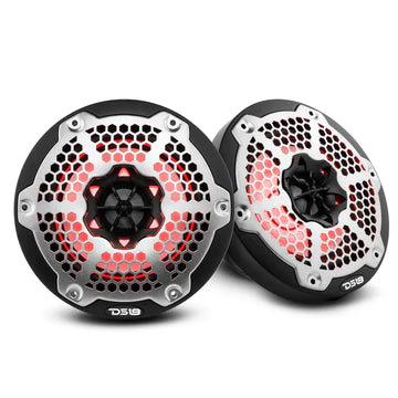 DS18 HYDRO NXL-6M/BK 6.5" 2-Way Marine Water Resistant Speakers with Integrated RGB LED Lights 300 Watts - Black (Pair)