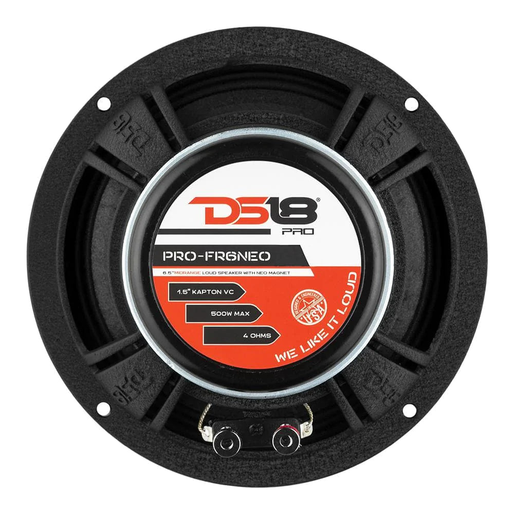 DS18 PRO-FR6NEO 6.5" Neodymium Bullet Full-Range Loudspeaker 450 Watts 4-Ohm With Grill (Single)