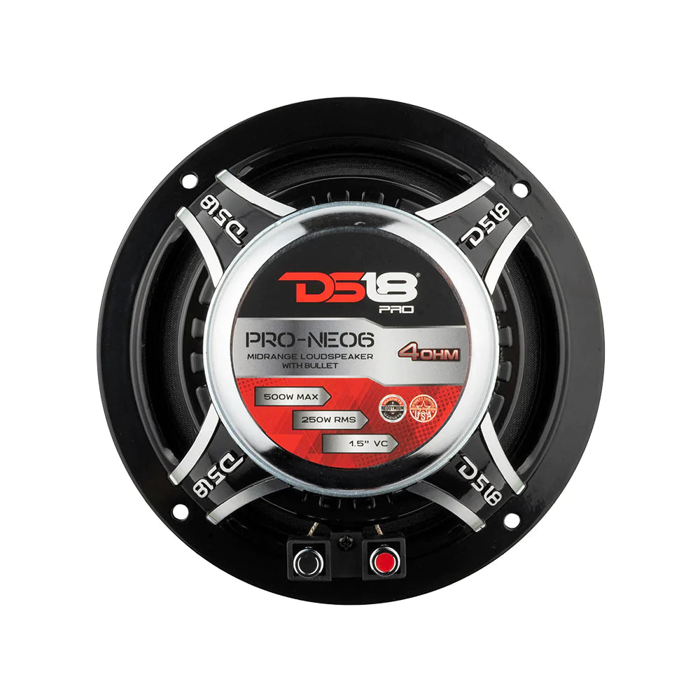 DS18 PRO-NEO6 6.5" Neodymium Bullet Mid-Range Loudspeaker 500 Watts 4-