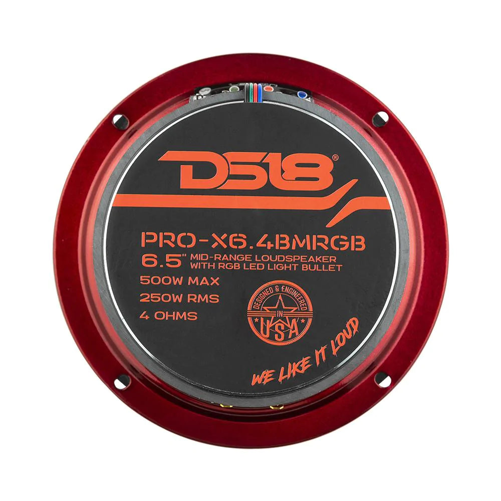 DS18 PRO-X6.4BMRGB 6.5" Mid-Range Loudspeaker with RGB LED Lights 500 