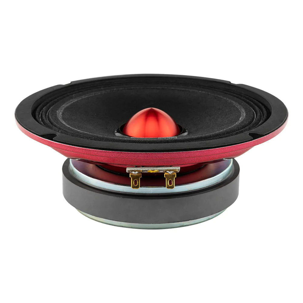 DS18 PRO-X6.4BMSL 1600W 6.5" Slim Midrange Speakers | 4-Ohm Shallow Bullet Red