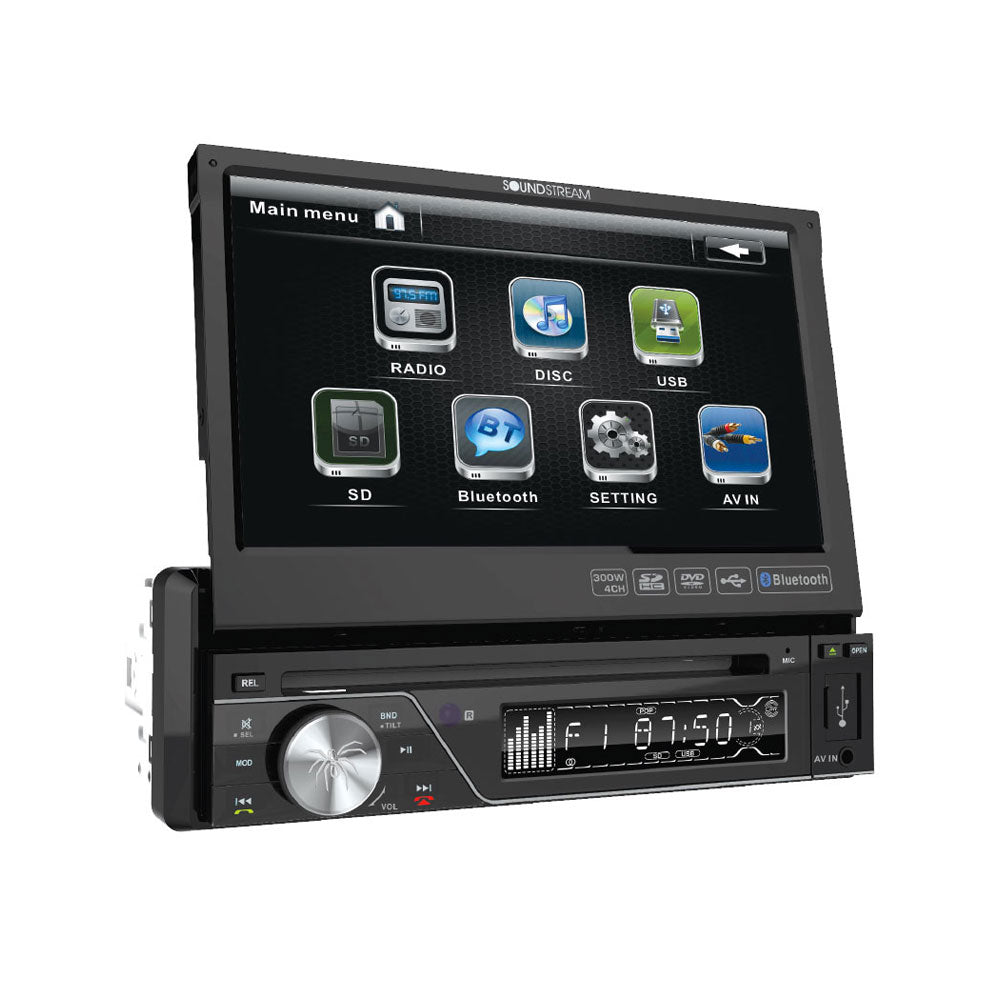 Soundstream VIR-7830B 7" Single-Din Motorized Flip Up Head Unit Digita