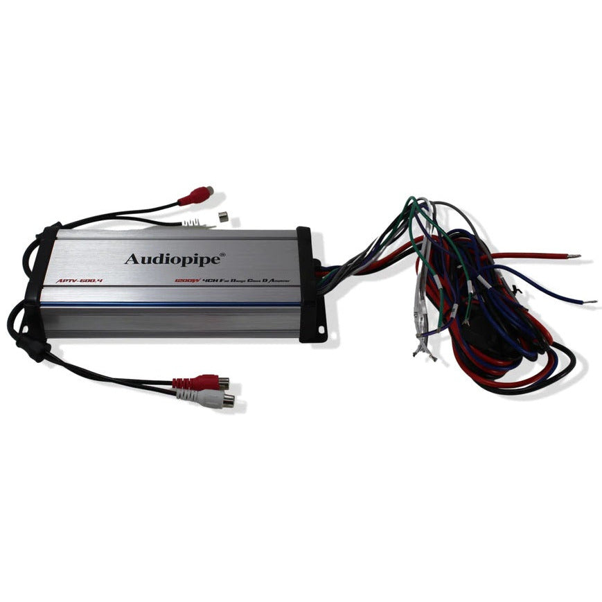 Audiopipe APTV1000.4 4-Channel Marine Waterproof Amplifier 1200 Watts Max