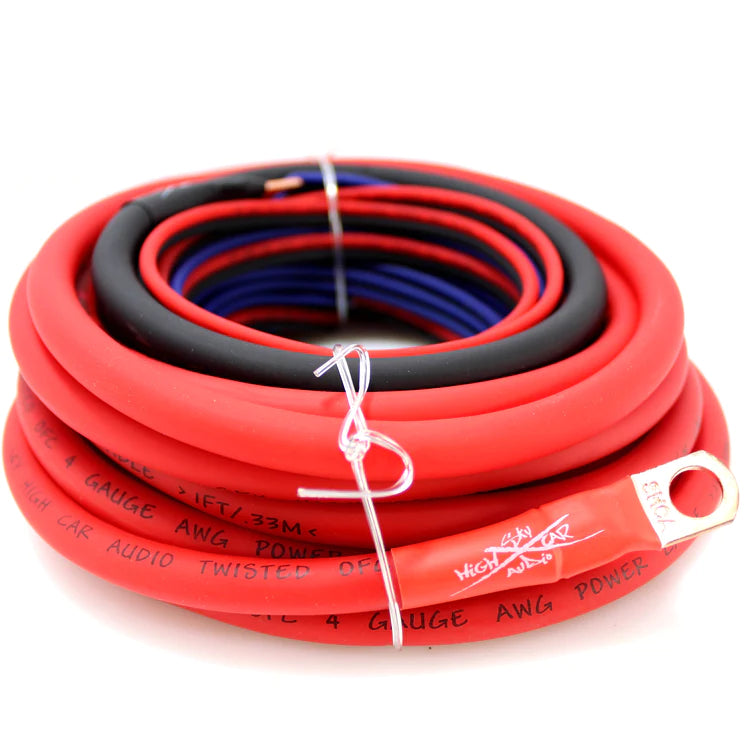 Sky High Car Audio 100% Copper OFC Amplifier Installation Kit 0GA Red 