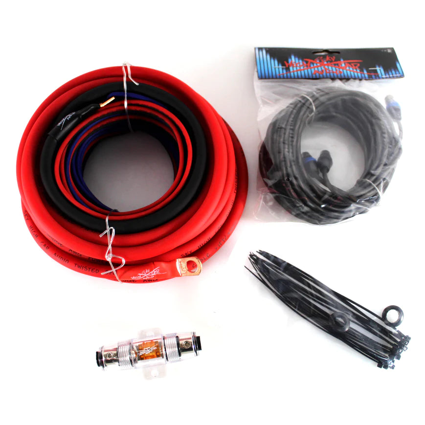 Sky High Car Audio 100% Copper OFC Amplifier Installation Kit 4GA Red 
