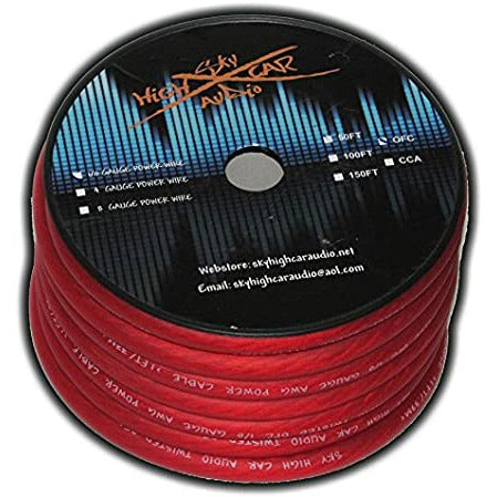 Sky High Car Audio 100% Copper OFC Power Wire Roll 0GA 50 Ft
