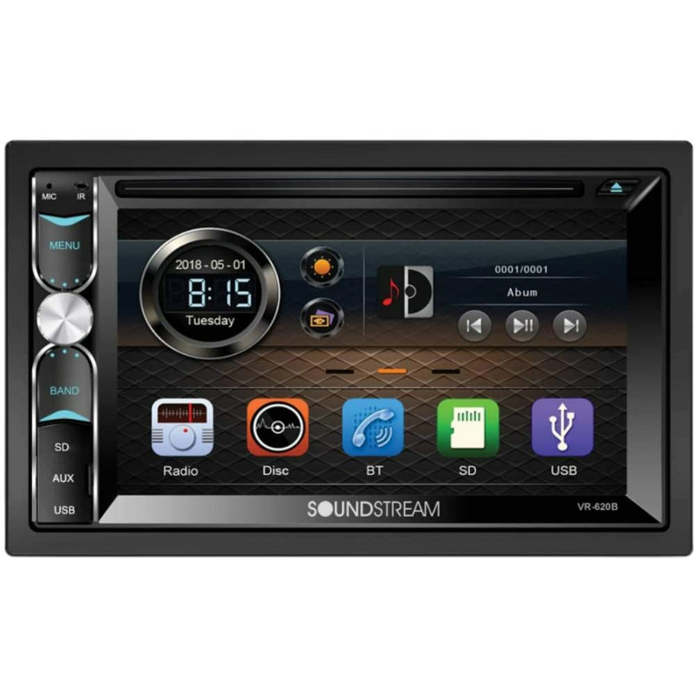 Soundstream VR620HB 6.2" Double-Din Head Unit Digital Media Receiver W